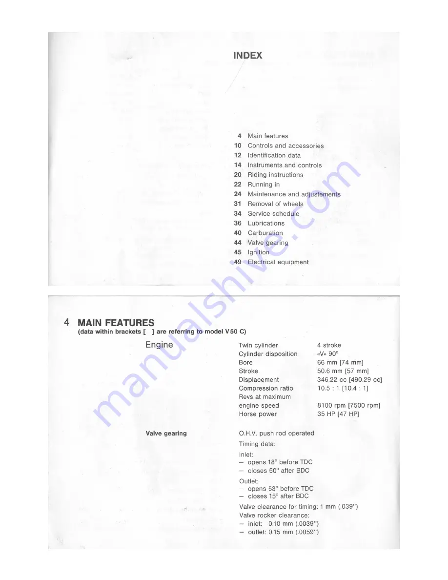 MOTO GUZZI V 35C Owner'S Manual Download Page 4