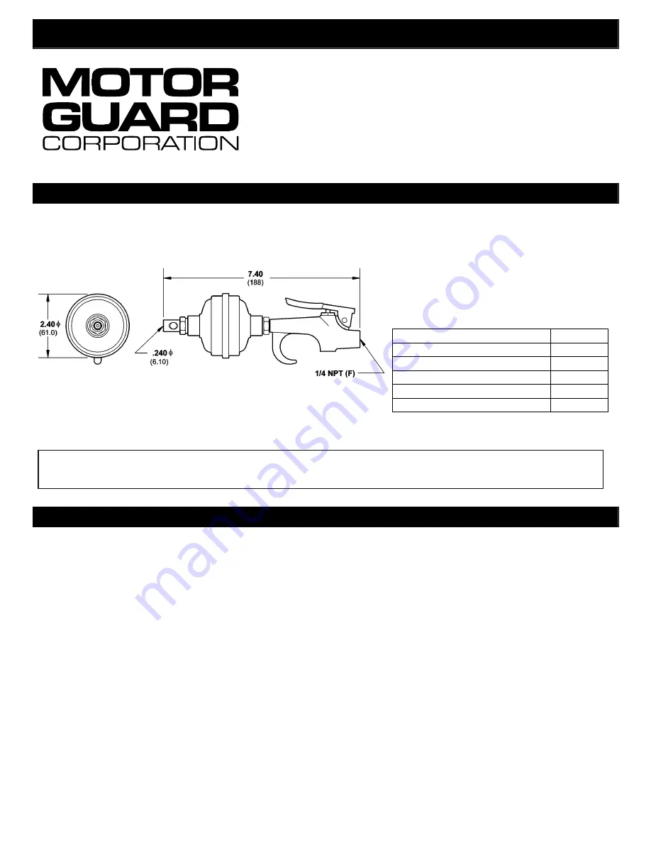 Motor Guard D-20 Instructions Download Page 1