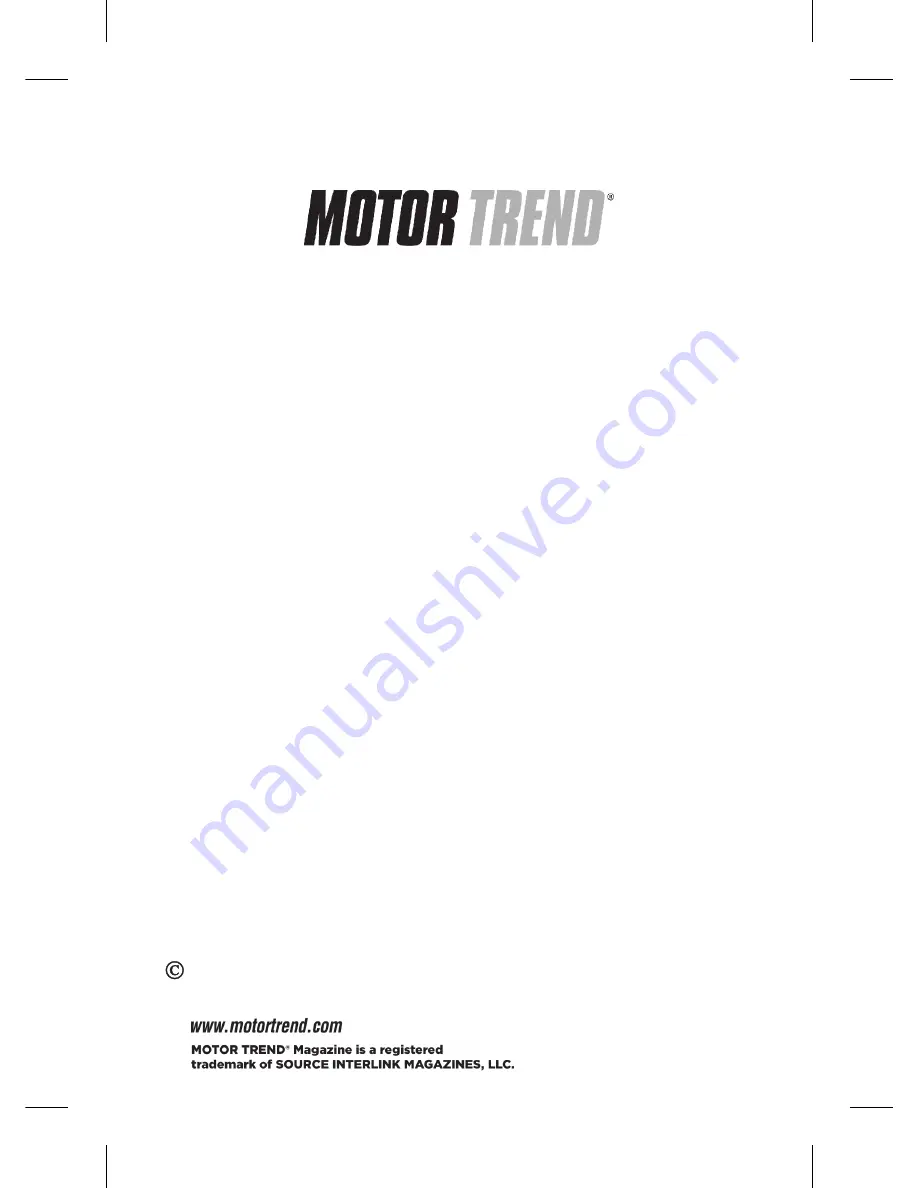 Motor Trend SLM - 3701 Owner'S Manual Download Page 1