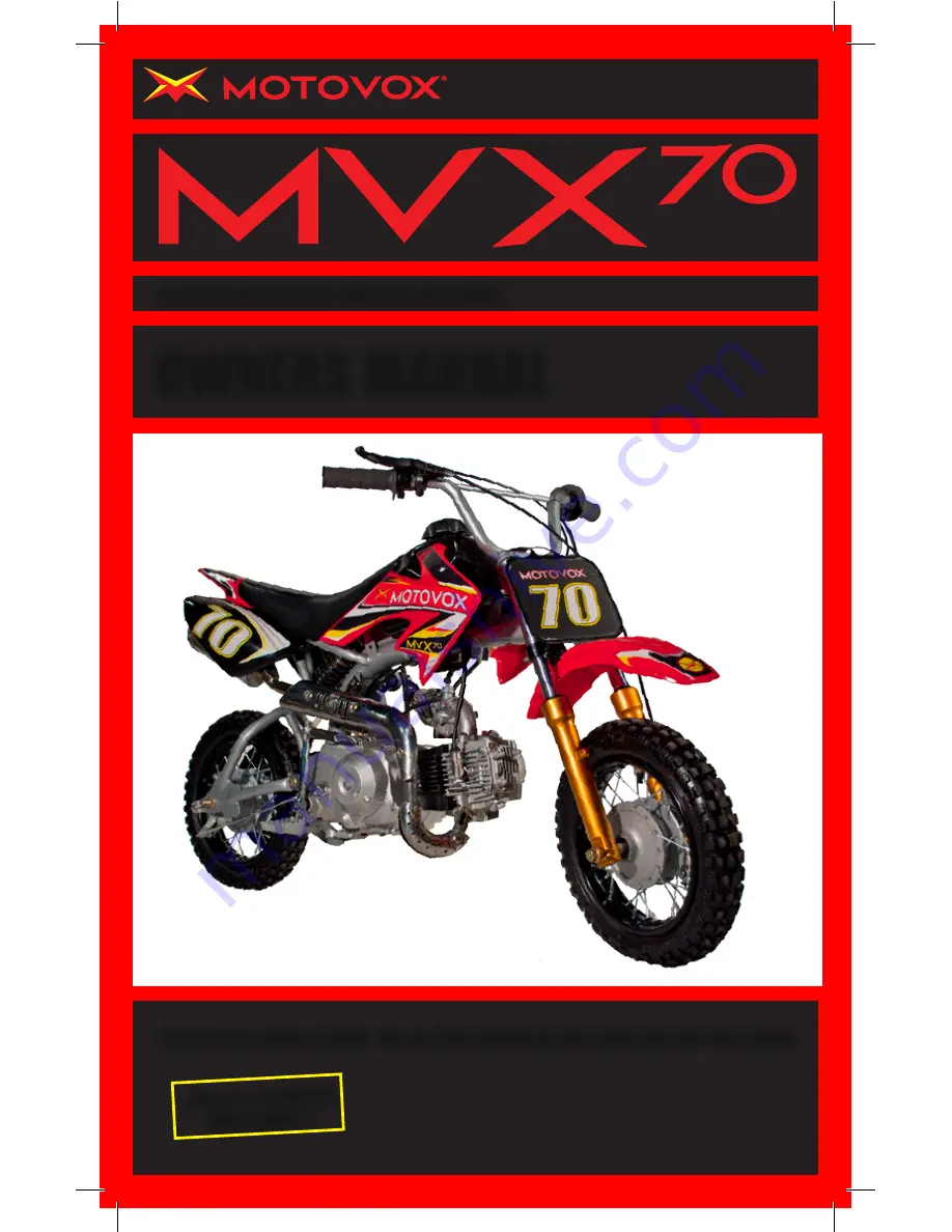 Motovox MVX70 Скачать руководство пользователя страница 1