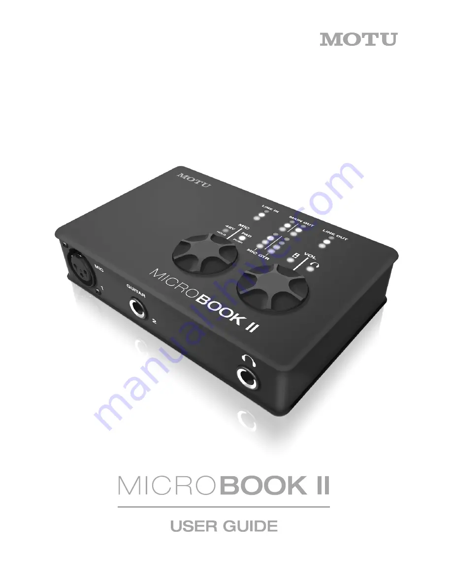 MOTU MicroBook II Скачать руководство пользователя страница 1