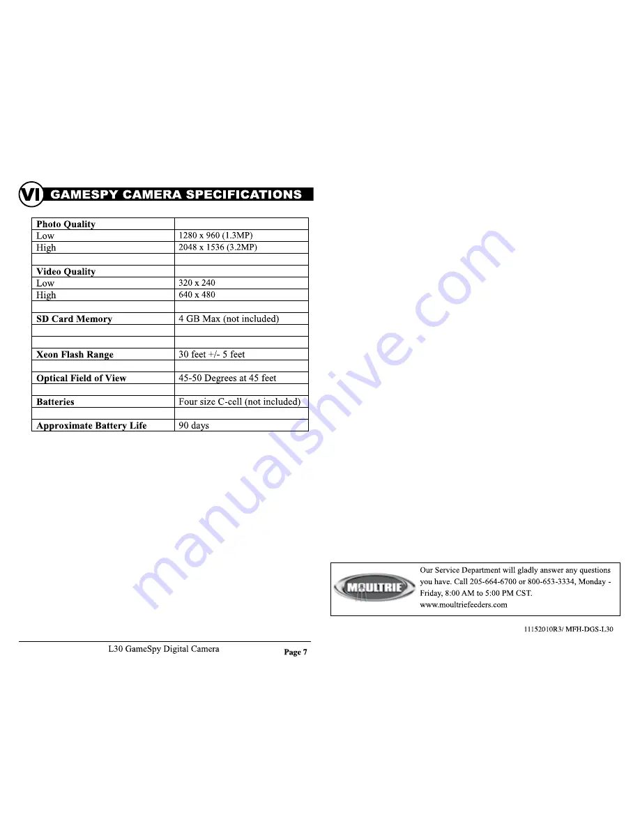 Moultrie GAMESPY L30 Instructions Download Page 4