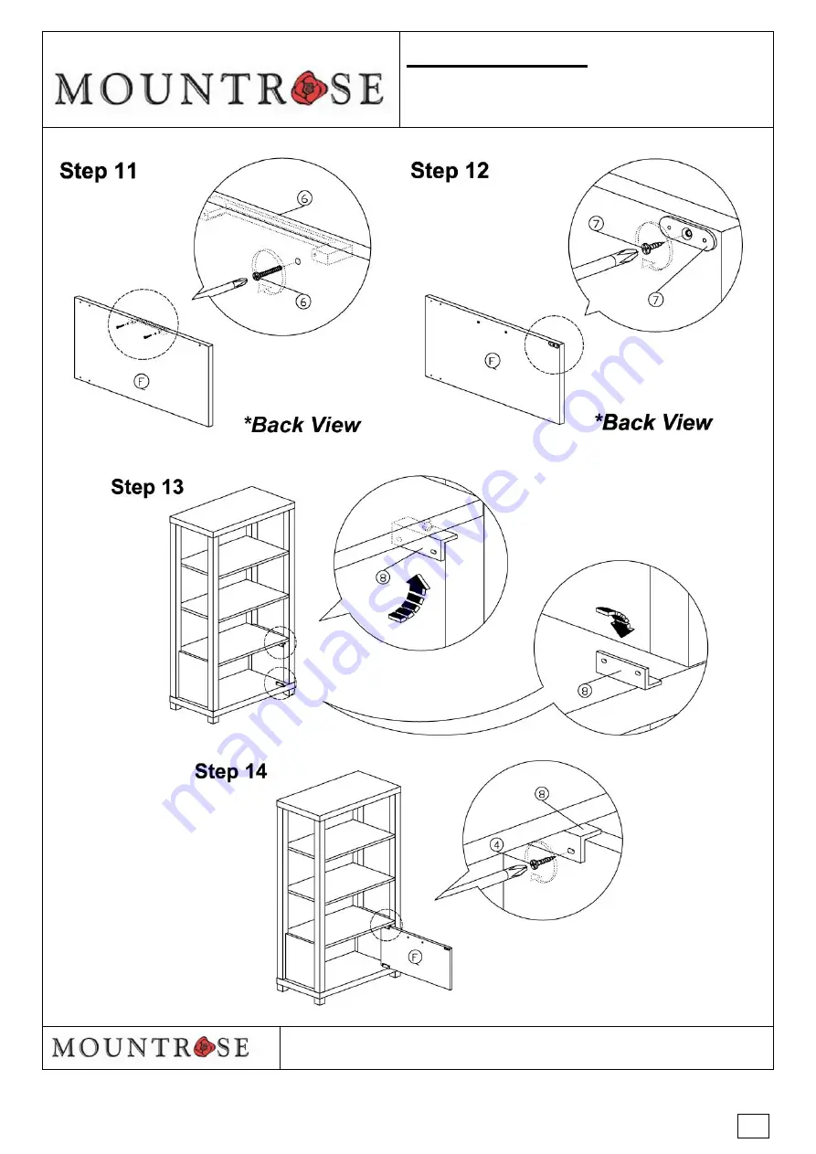 Mountrose CHICAGO 3 SHELF 1 DOOR Assembly Instructions Manual Download Page 8