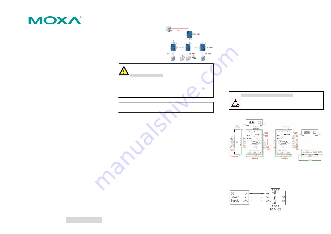 Moxa Technologies TCF-142-M-SC Quick Installation Manual Download Page 1