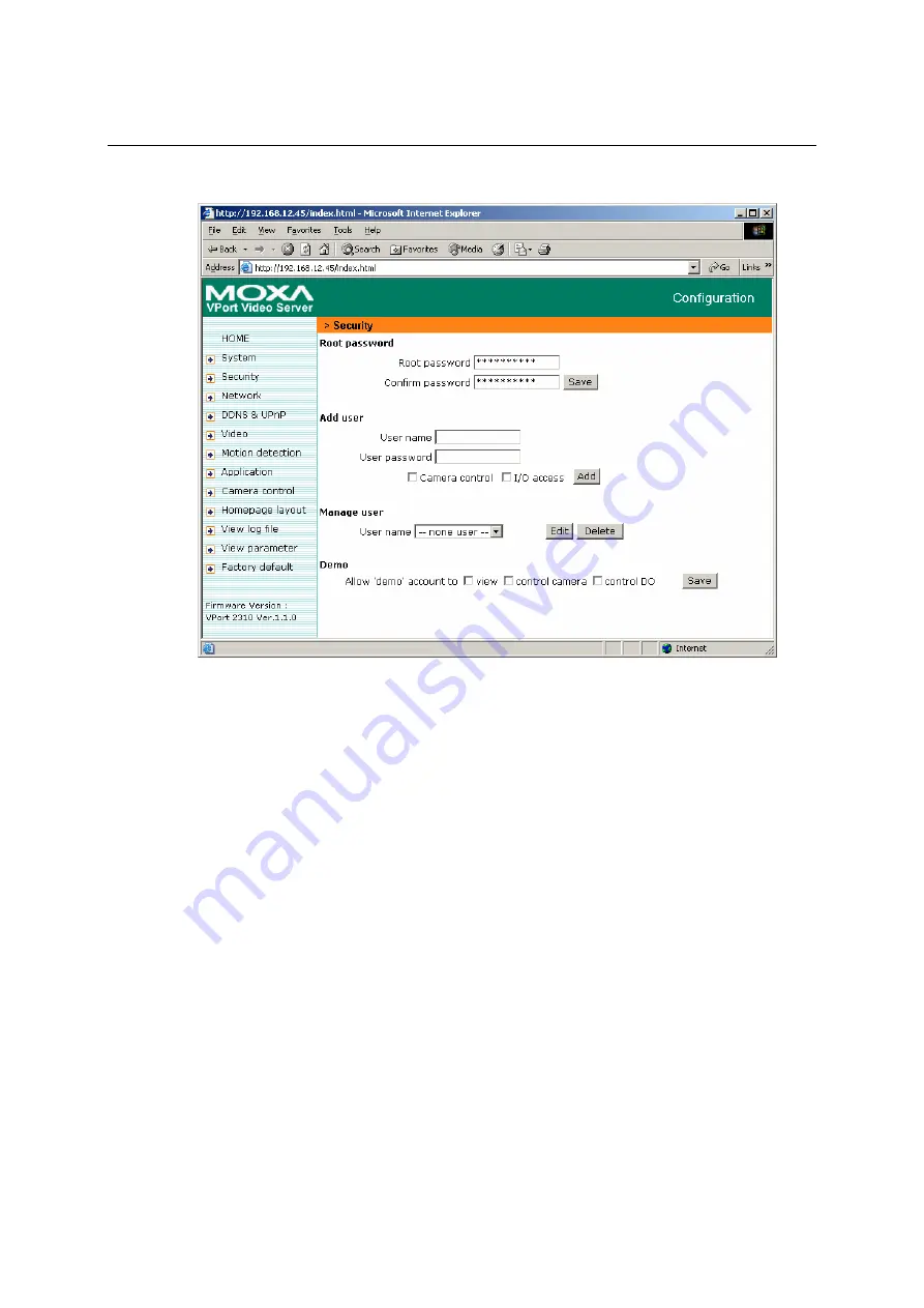 Moxa Technologies VPort 2310 User Manual Download Page 28