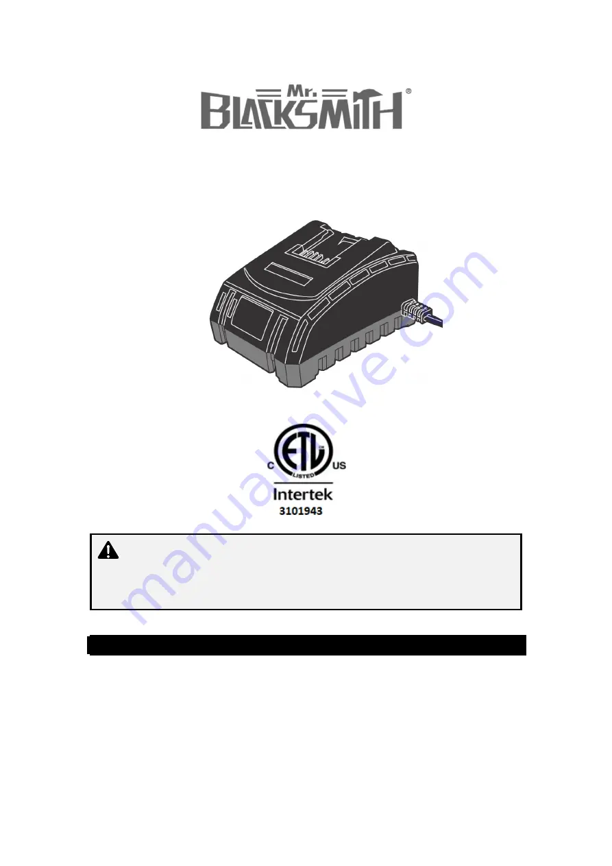 Mr. Blacksmith 8997280 Owner'S Manual Download Page 1