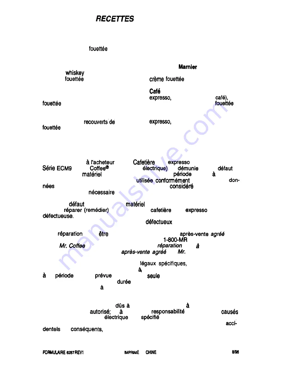 Mr. Coffee ECM9 SERIES Operating Instructions Manual Download Page 24