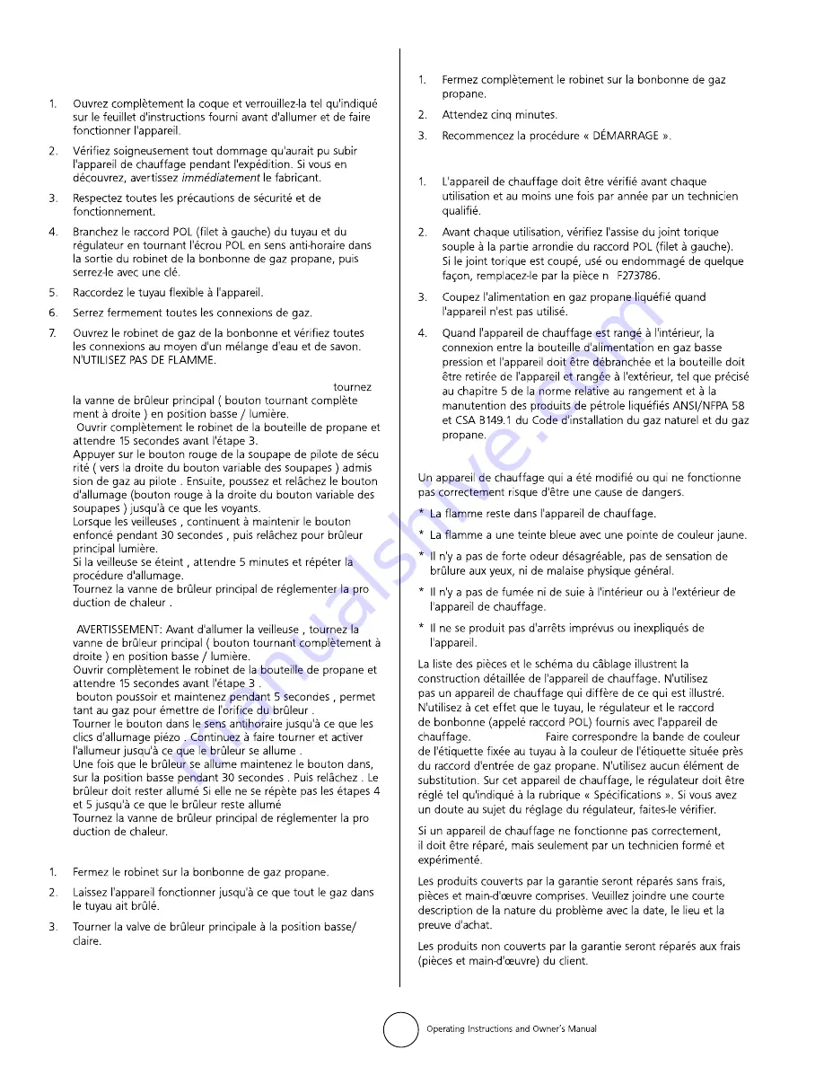 Mr. Heater F270470 Operating Instructions And Owner'S Manual Download Page 18