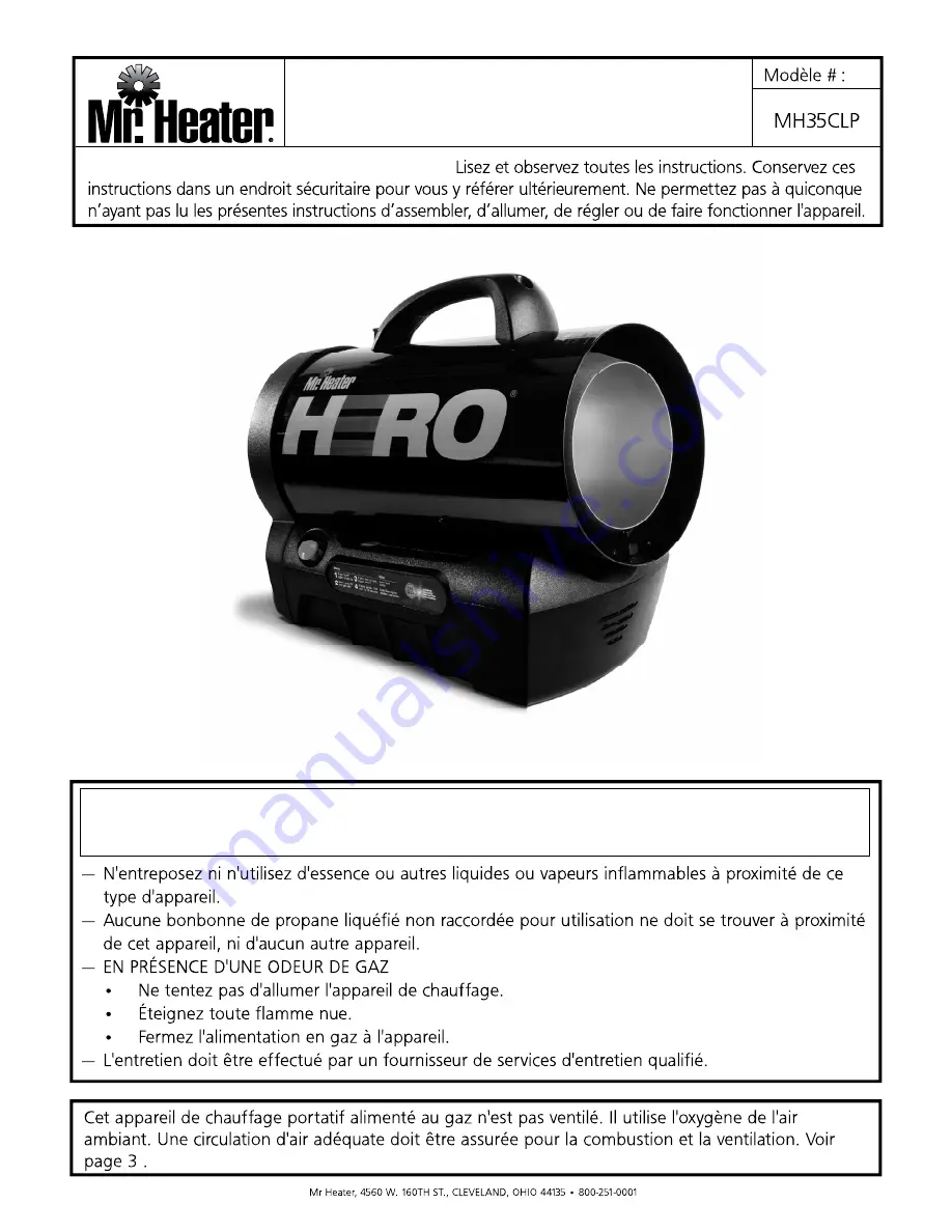 Mr. Heater HEATSTAR MH35CLP Скачать руководство пользователя страница 12