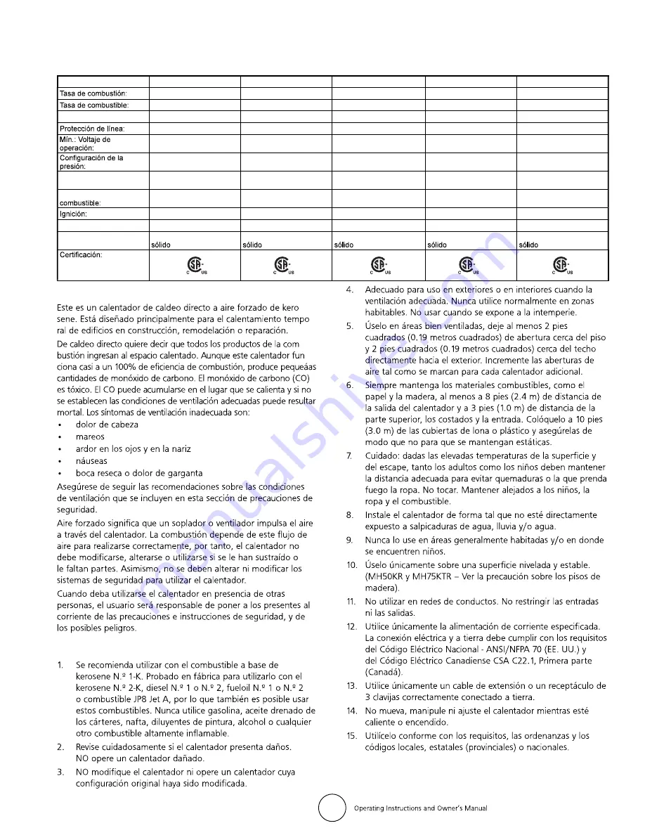 Mr. Heater MH125KTR Operating Instructions And Owner'S Manual Download Page 23