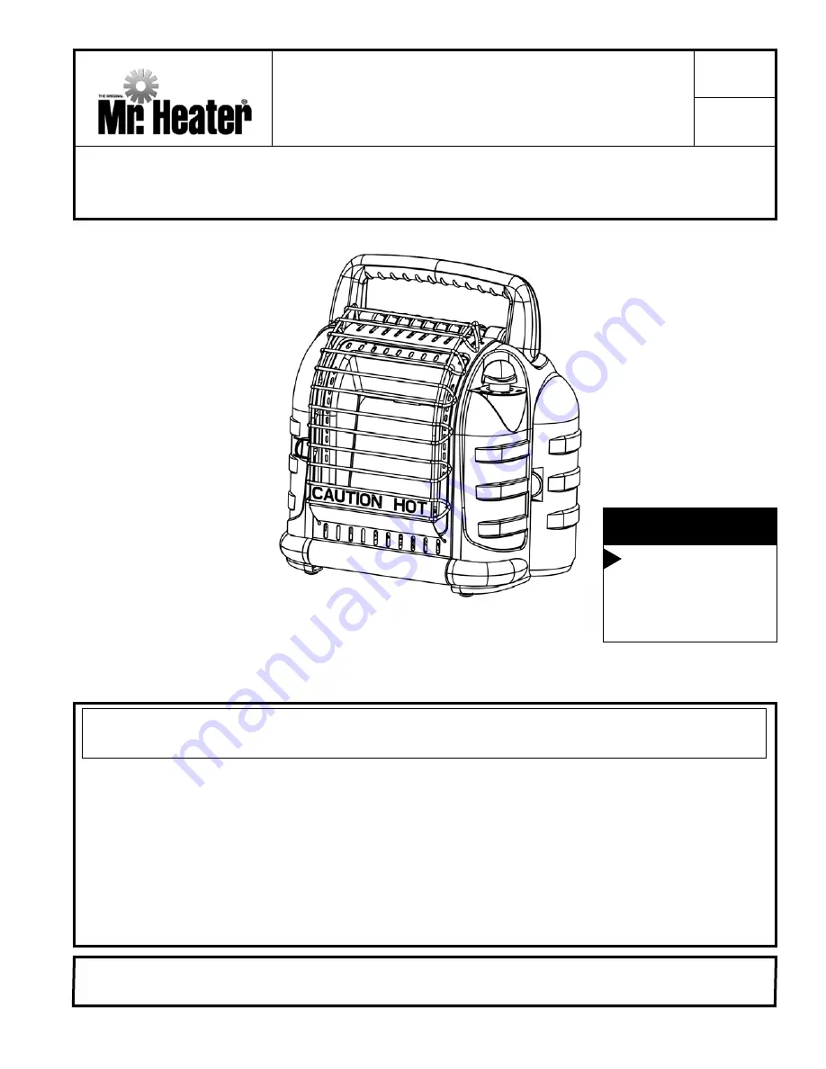 Mr. Heater MH12B Operating Instructions And Owner'S Manual Download Page 1