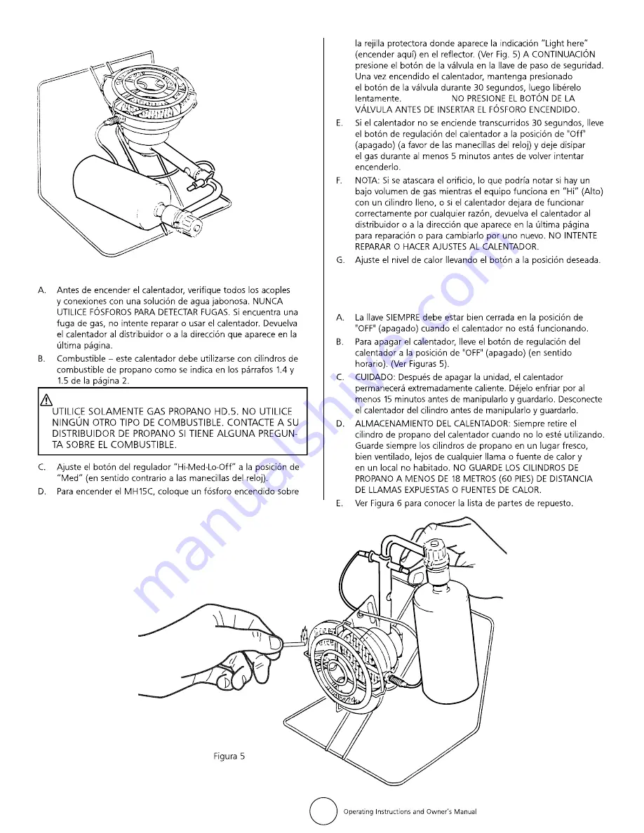 Mr. Heater MH15C Operating Instructions And Owner'S Manual Download Page 14