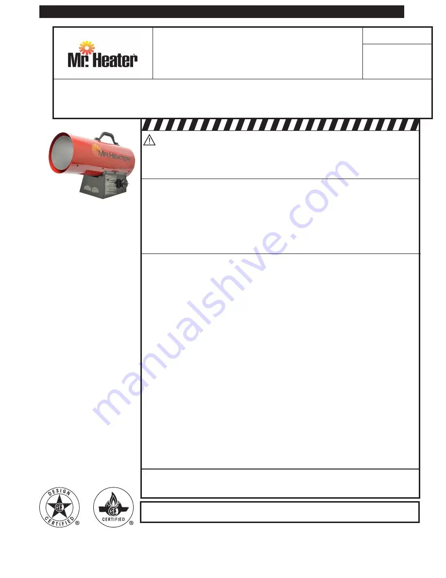 Mr. Heater MH60CRFAV Operating Instructions And Owner'S Manual Download Page 21