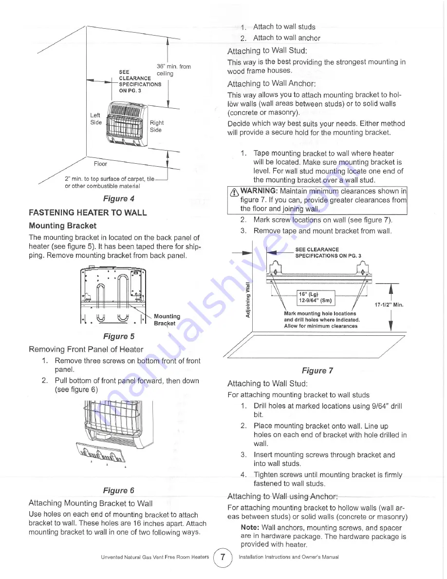 Mr. Heater MHVFB20TB NG Operating Instructions And Owner'S Manual Download Page 7