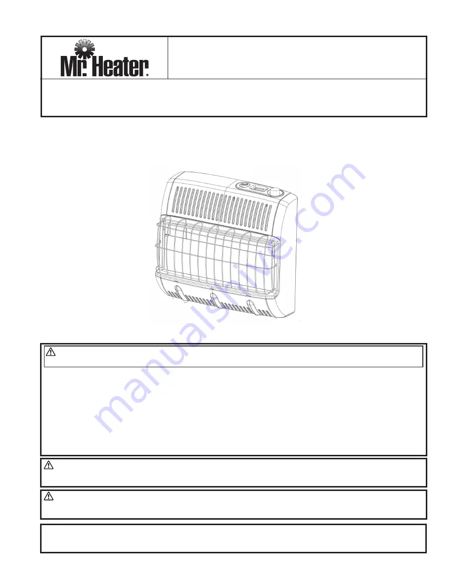 Mr. Heater MHVFG30TB NG Operating Instructions And Owner'S Manual Download Page 1