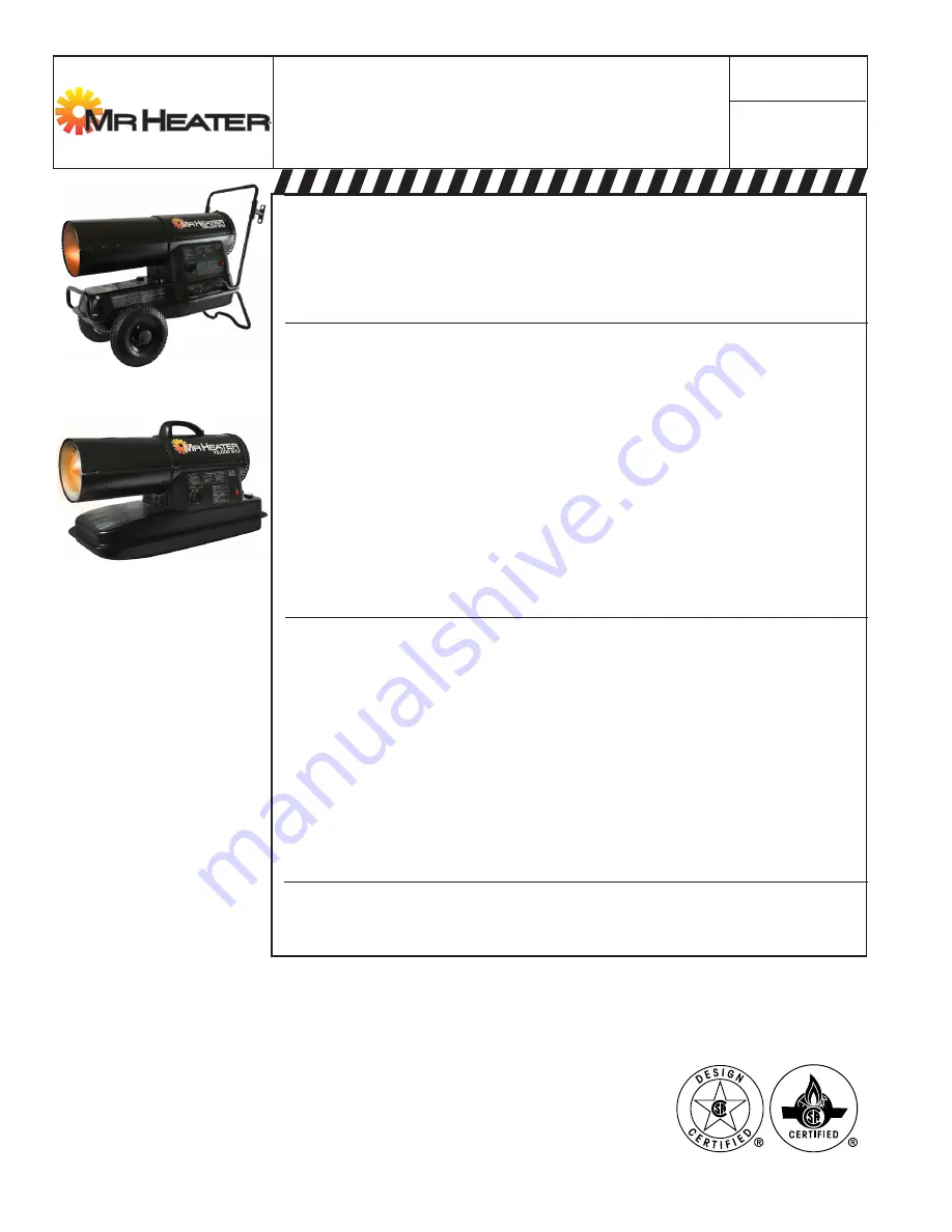 Mr. Heater PA125DKTR Operating Instructions And Owner'S Manual Download Page 10