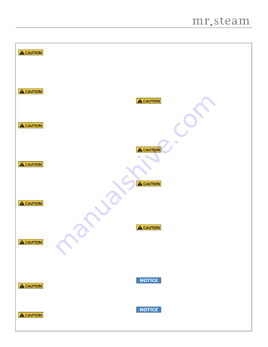 mr. steam Butler Installation, Operation & Maintenance Manual Download Page 21