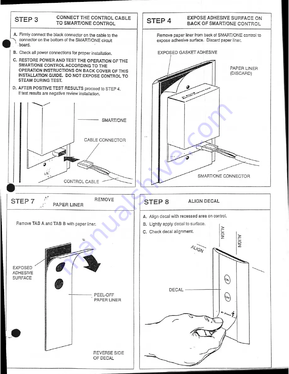 mr. steam SMART/ONE Installation & Operation Instructions Download Page 3