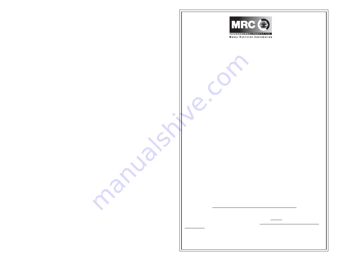 MRC 0001641 Quick Start Manual Download Page 1