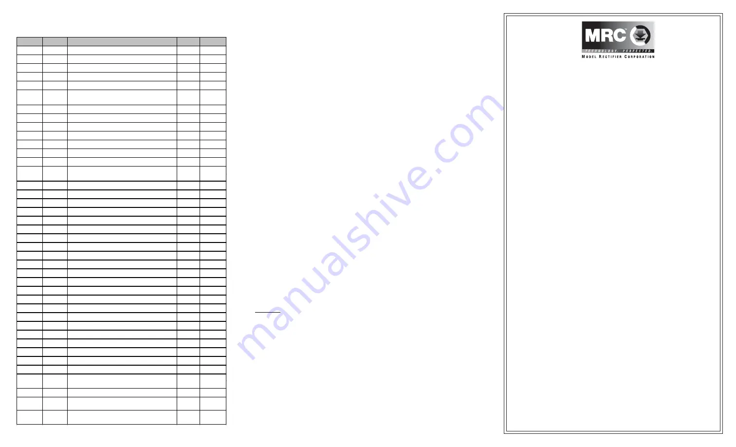 MRC 0001660 Manual Download Page 1