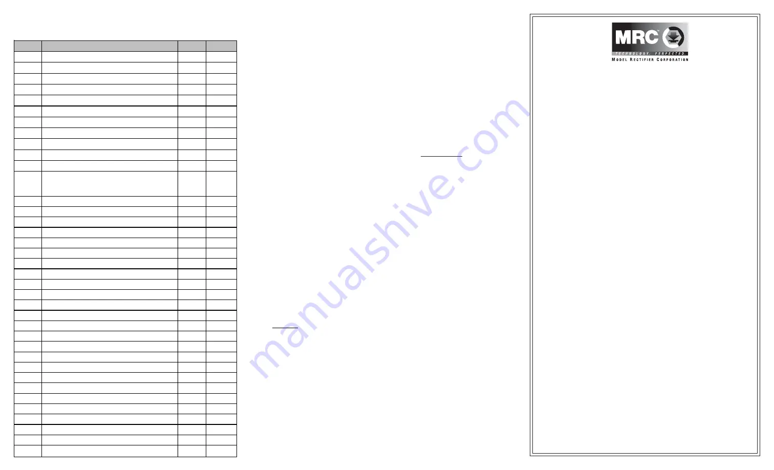 MRC 0001960 Quick Start Manual Download Page 1