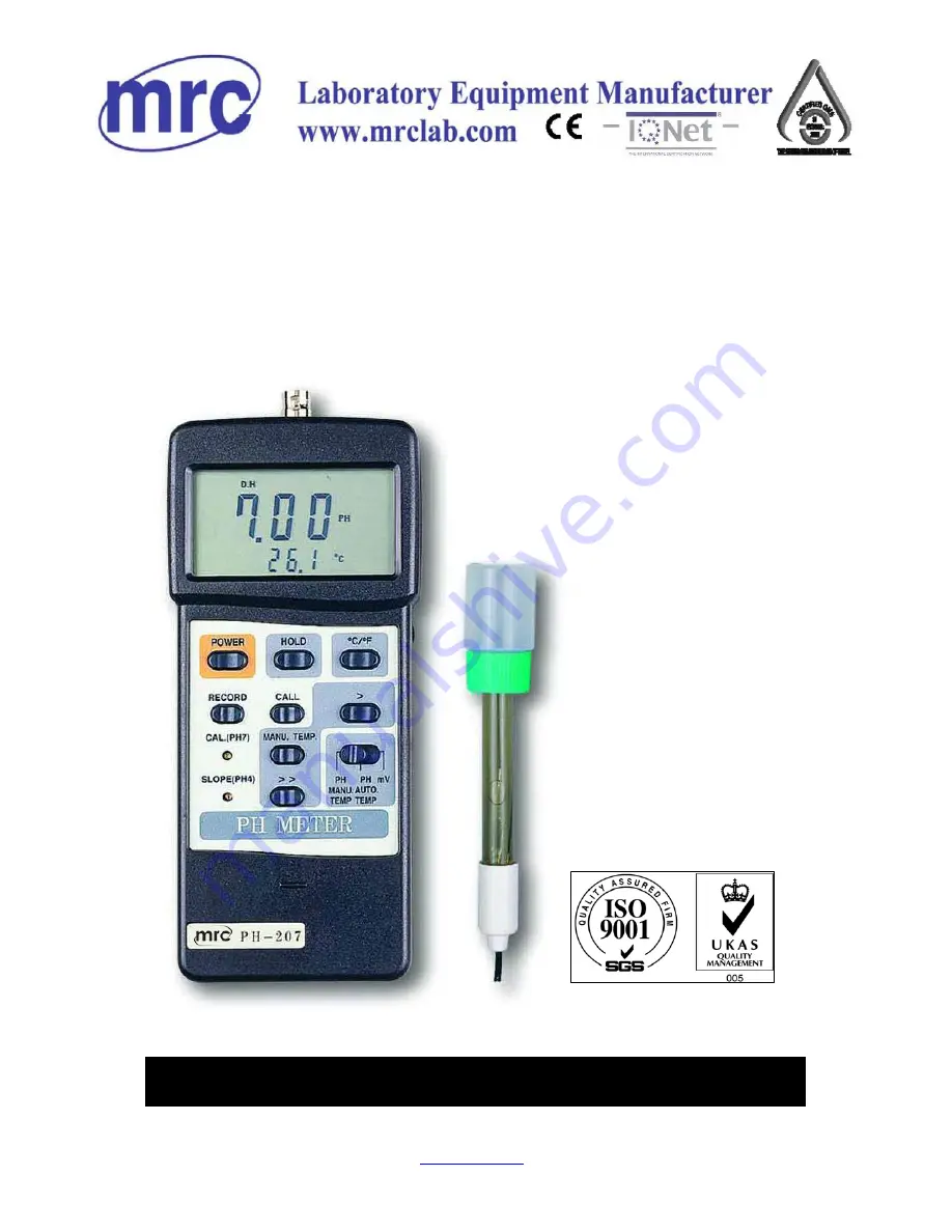 MRC PH-207 Operation Manual Download Page 1