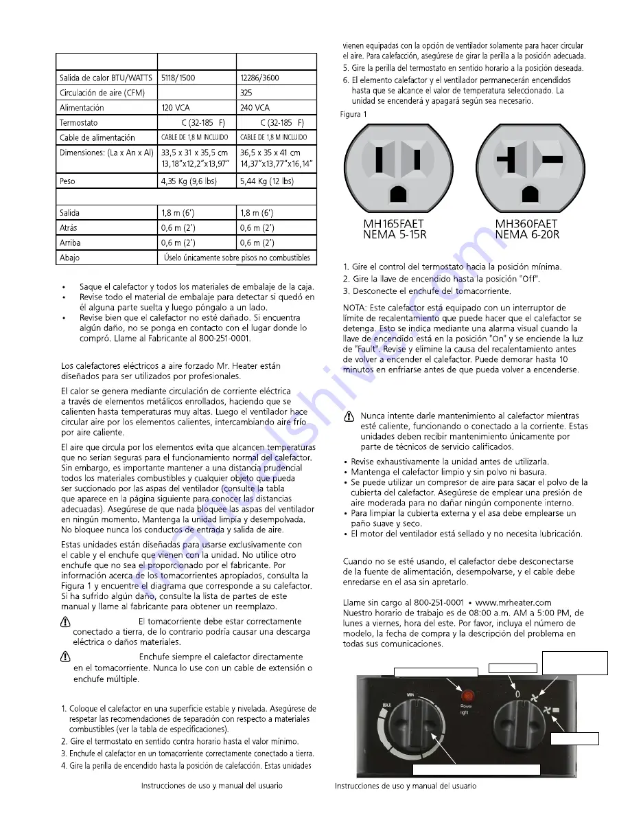 MrHeater MH165FAET Operating Instructions And Owner'S Manual Download Page 11