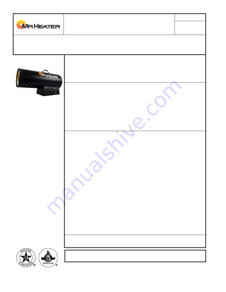 MrHeater MH400FAVT Operating Instructions And Owner'S Manual Download Page 8