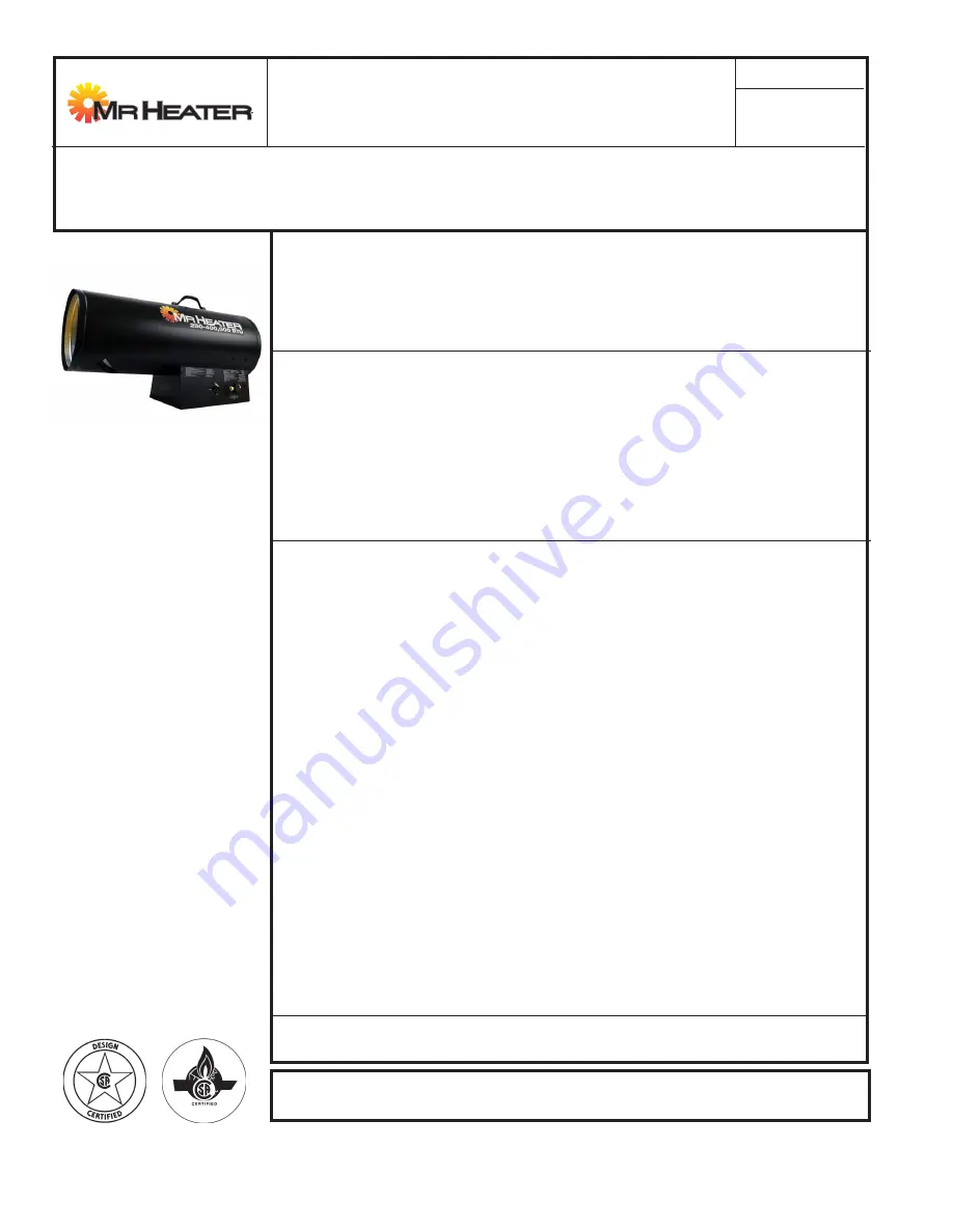 MrHeater MH400FAVT Operating Instructions And Owner'S Manual Download Page 16