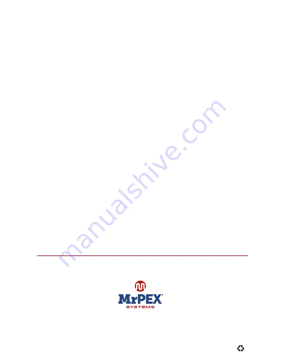 MrPEX Systems 5110519 Installation & Operation Manual Download Page 16