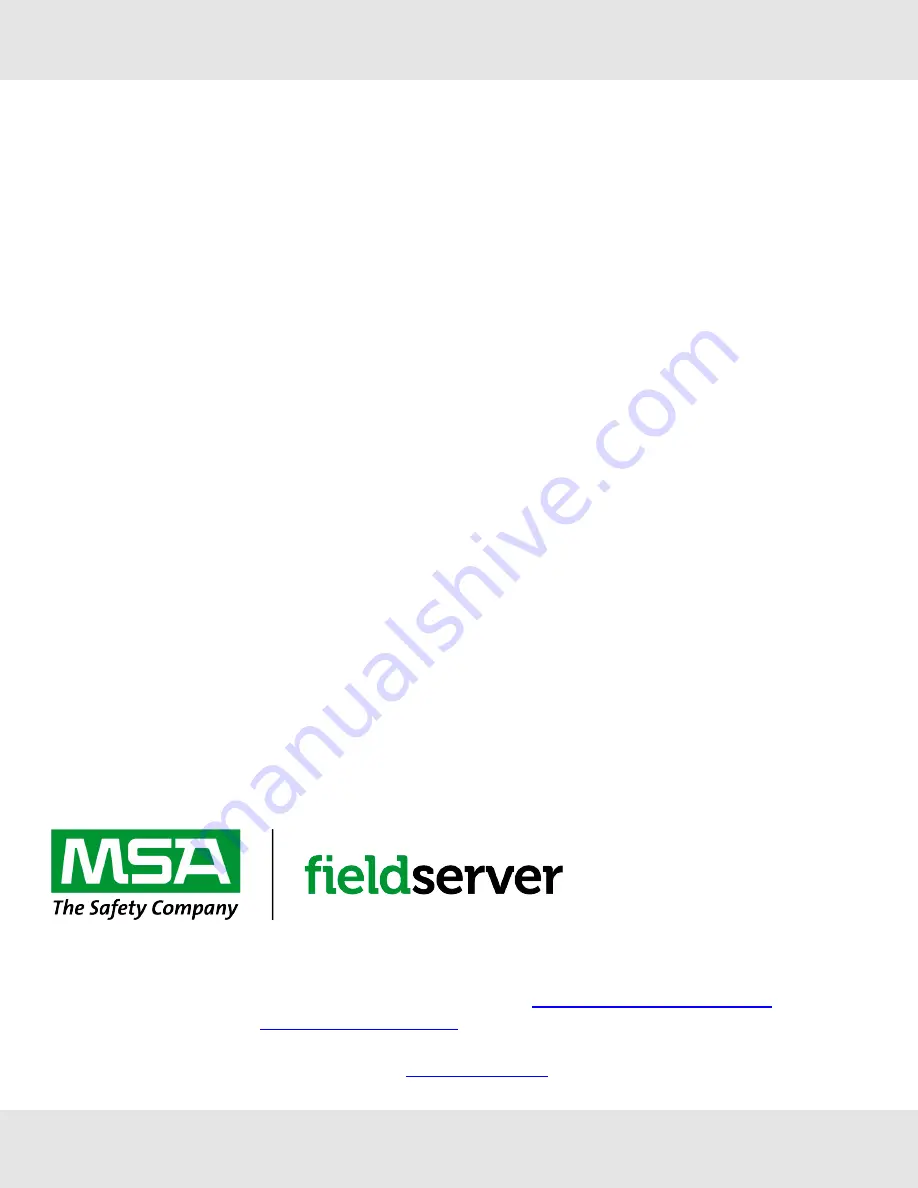 MSA fieldserver EZ Series Operating Manual Download Page 2