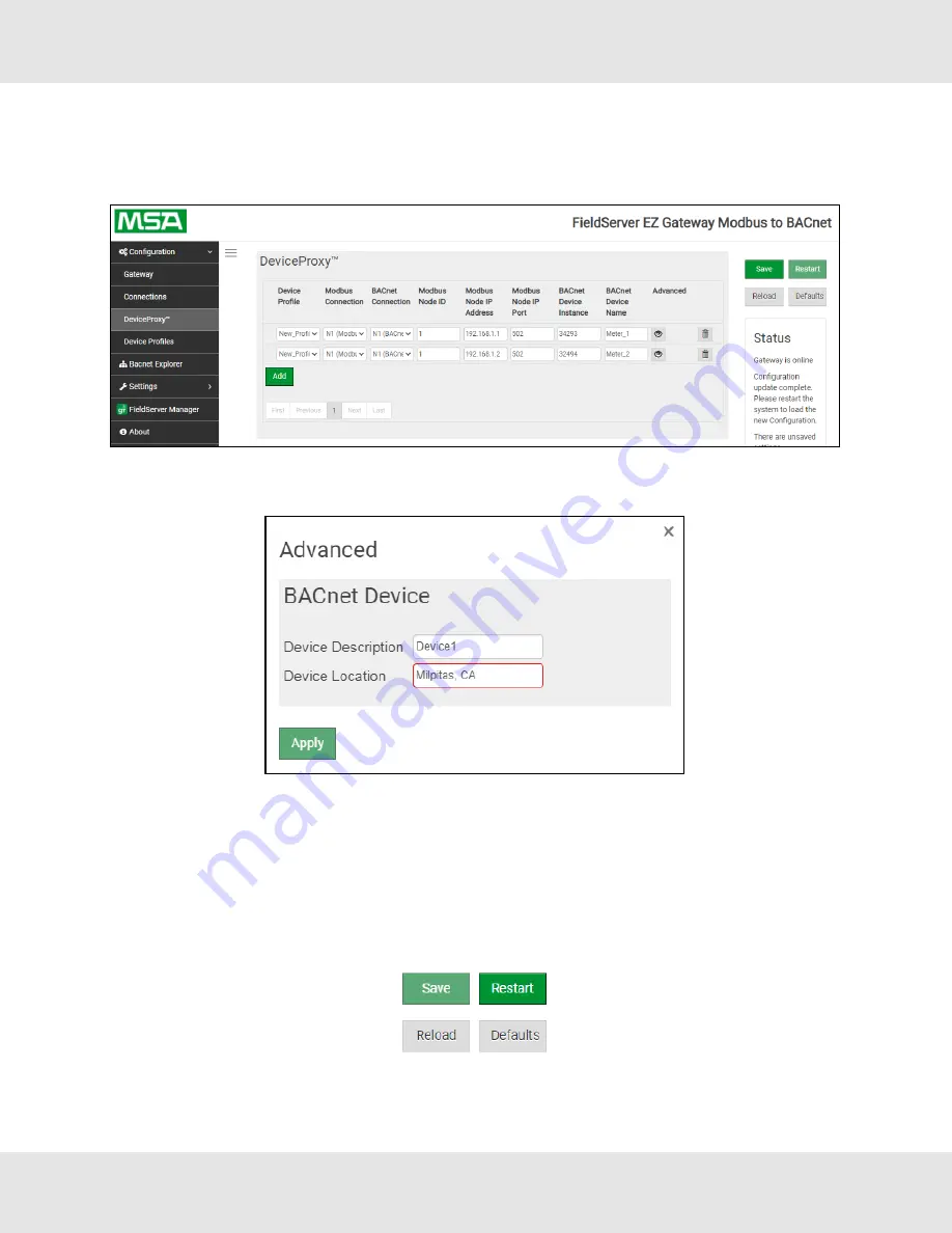 MSA fieldserver EZ Series Operating Manual Download Page 27