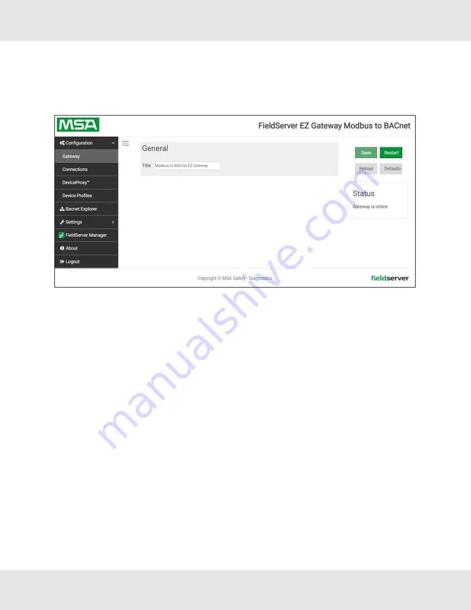 MSA fieldserver EZ Series Operating Manual Download Page 29