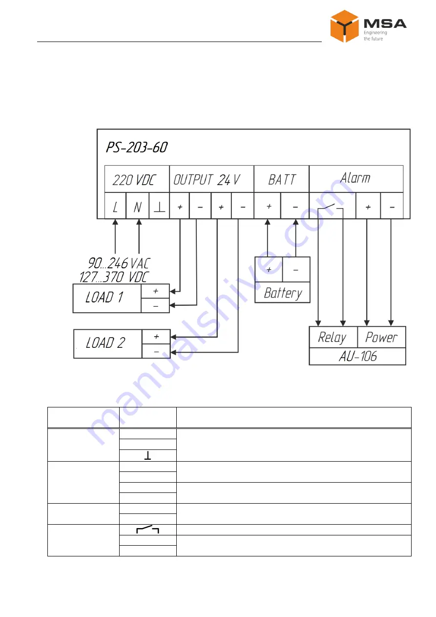 MSA PS-203-60 Скачать руководство пользователя страница 6