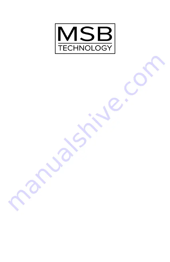 MSB Technology The Reference DAC User Manual Download Page 1