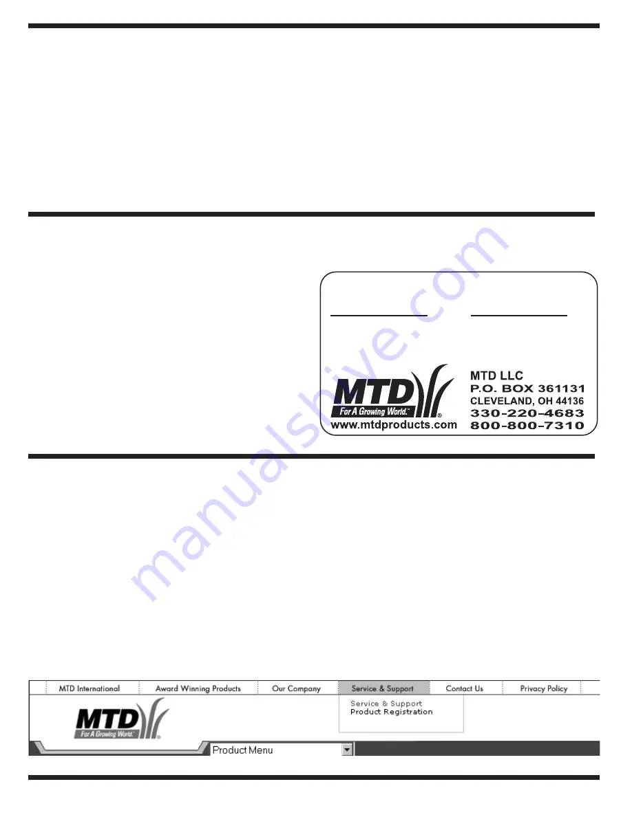 MTD 074 Series Operator'S Manual Download Page 2