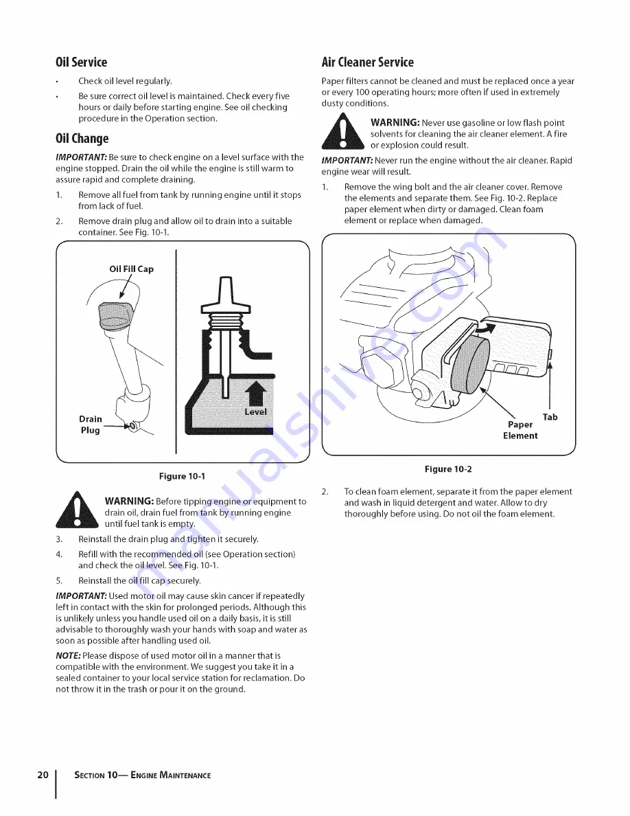 MTD 08J Operator'S Manual Download Page 20