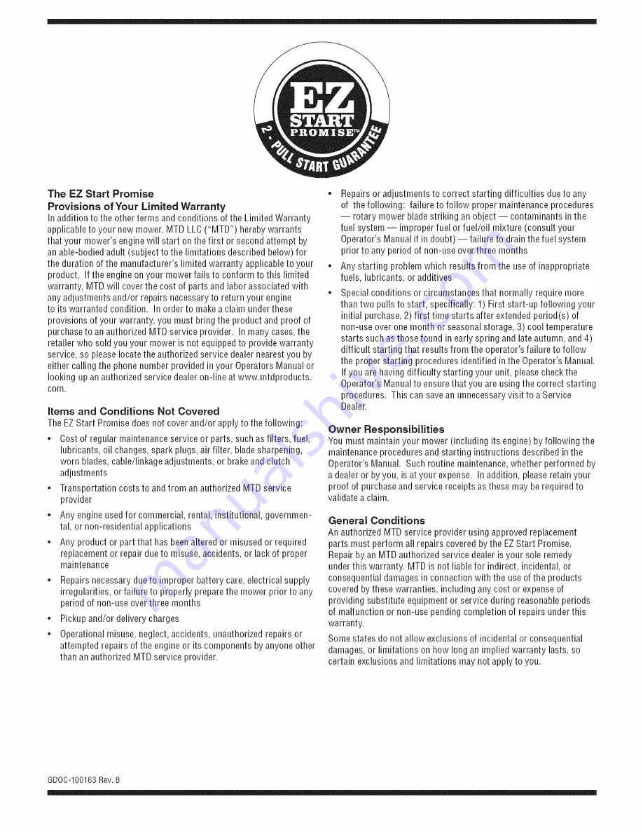 MTD 08M Operator'S Manual Download Page 22