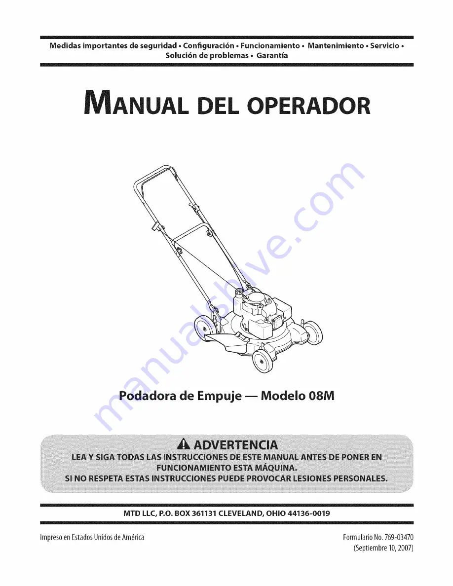 MTD 08M Operator'S Manual Download Page 33