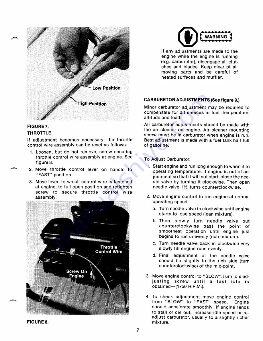 MTD 110-112A Owner'S Manual Download Page 7