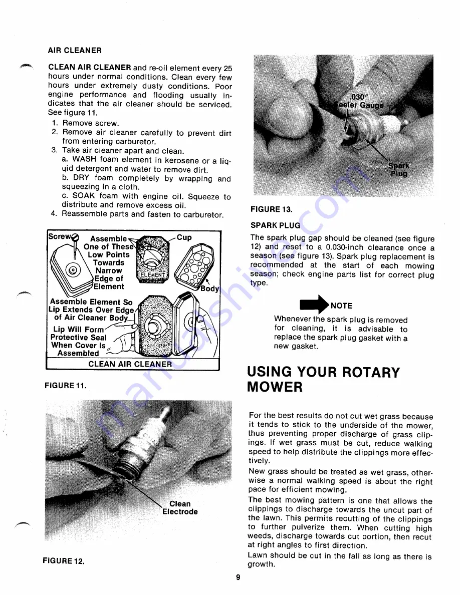 MTD 110-112A Owner'S Manual Download Page 9