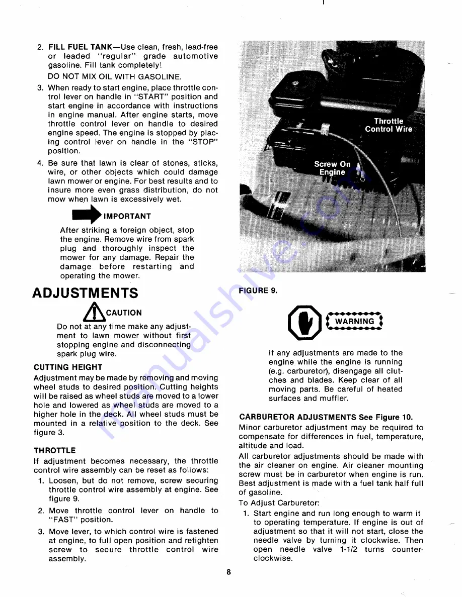 MTD 110-120-300 Owner'S Manual Download Page 8