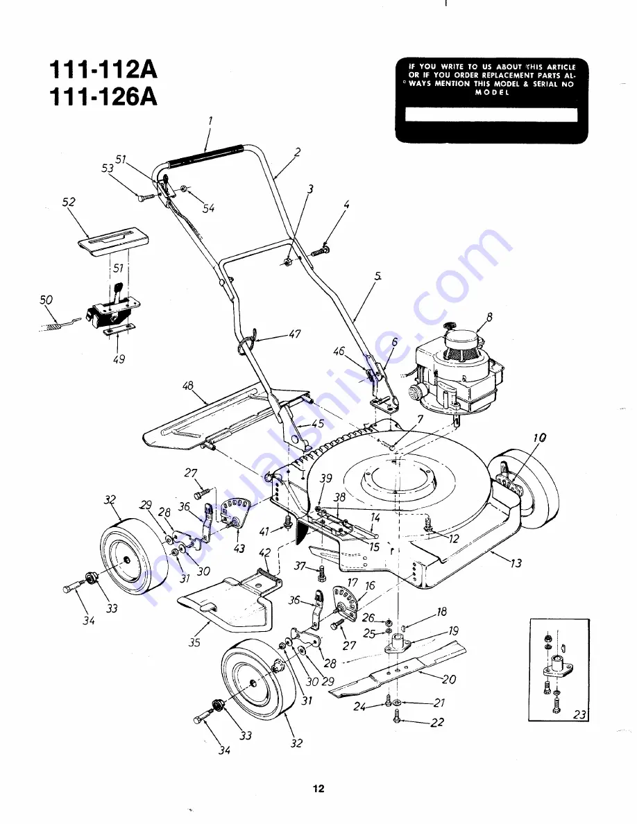 MTD 111-112A Owner'S Manual Download Page 12