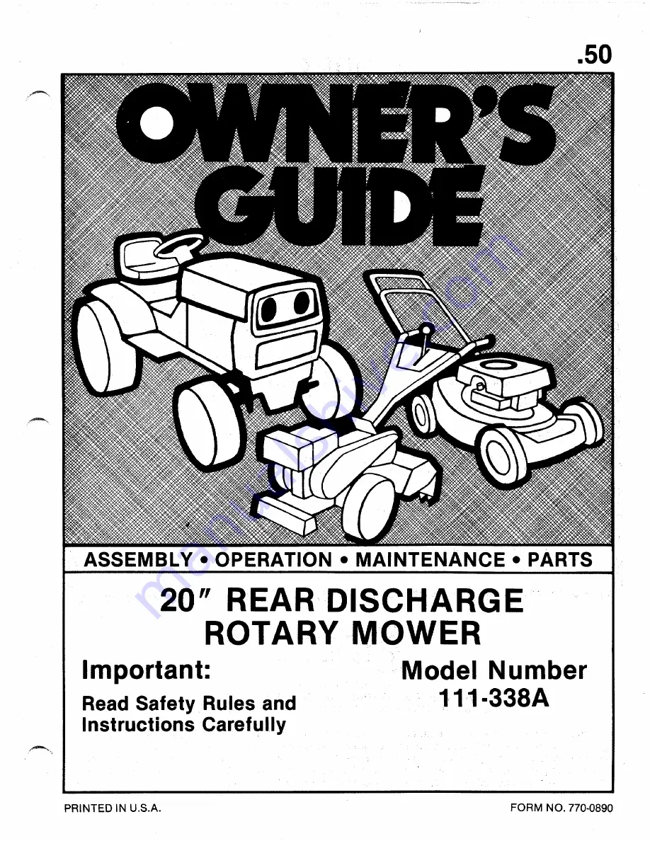 MTD 111-338A Owner'S Manual Download Page 1