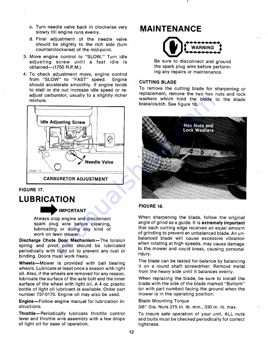 MTD 111-338A Owner'S Manual Download Page 12