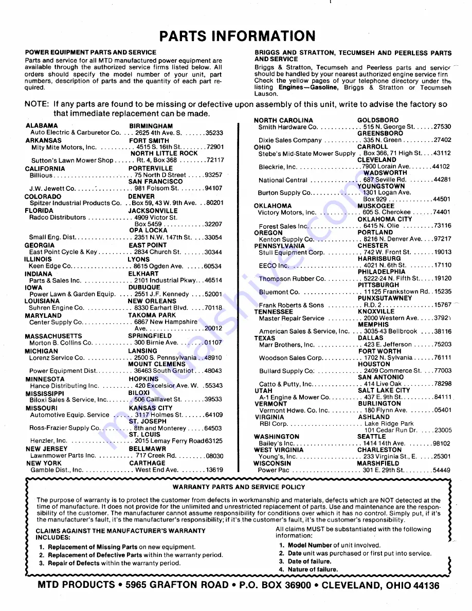 MTD 111-338A Owner'S Manual Download Page 22