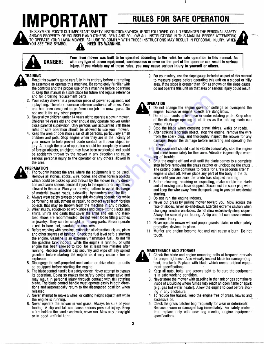 MTD 111-500R000 Owner'S Manual Download Page 2