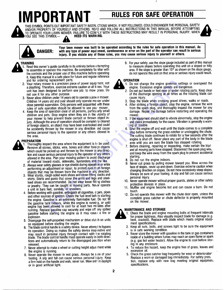 MTD 111-604R000 Owner'S Manual Download Page 2