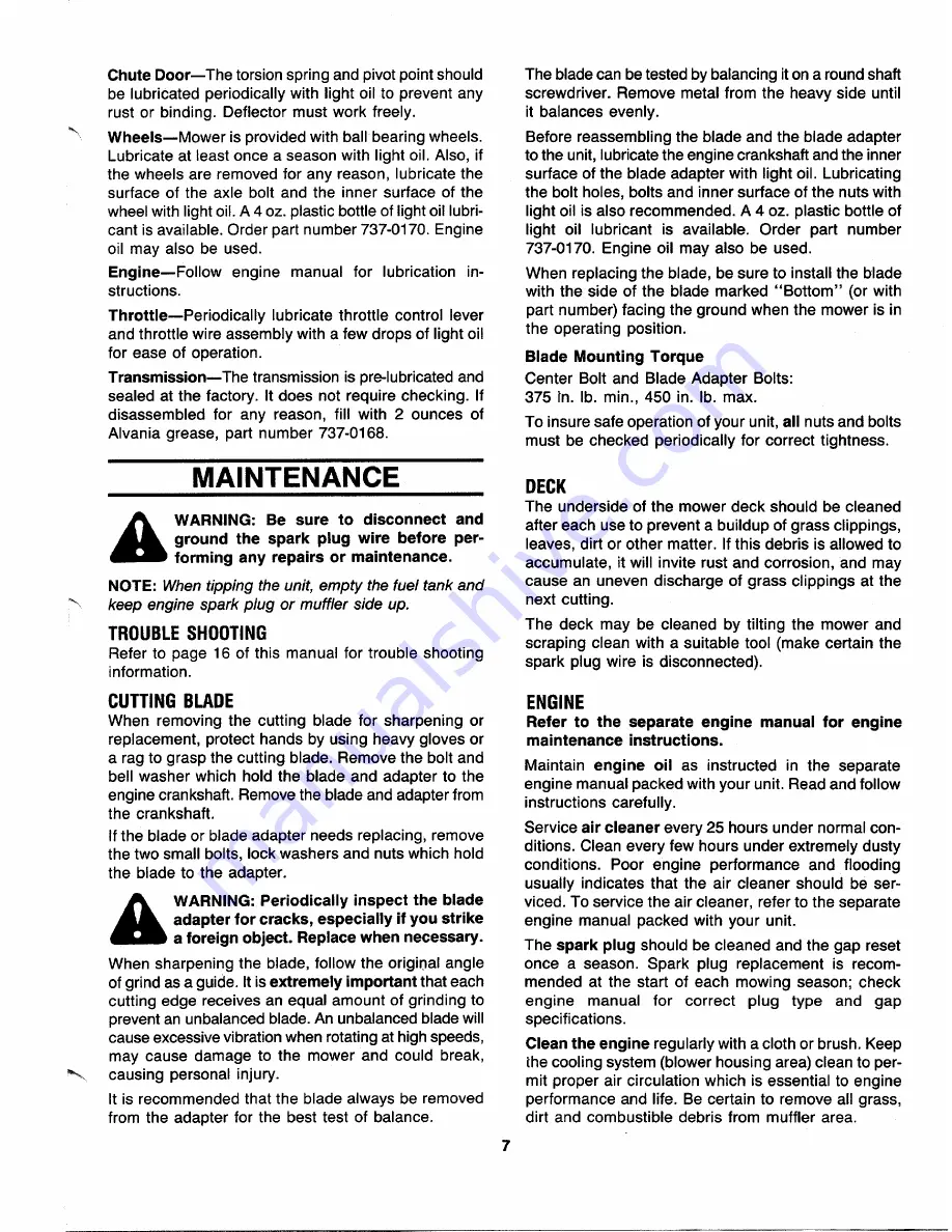 MTD 111-604R000 Owner'S Manual Download Page 7