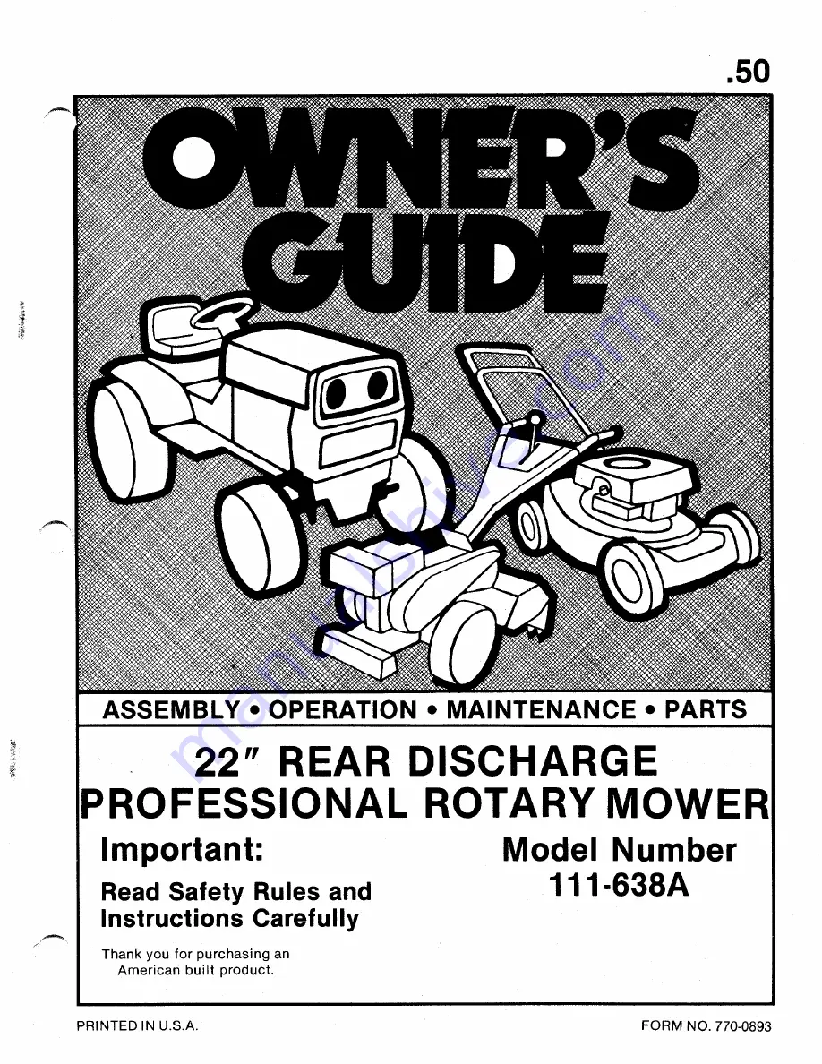 MTD 111-638A Owner'S Manual Download Page 1